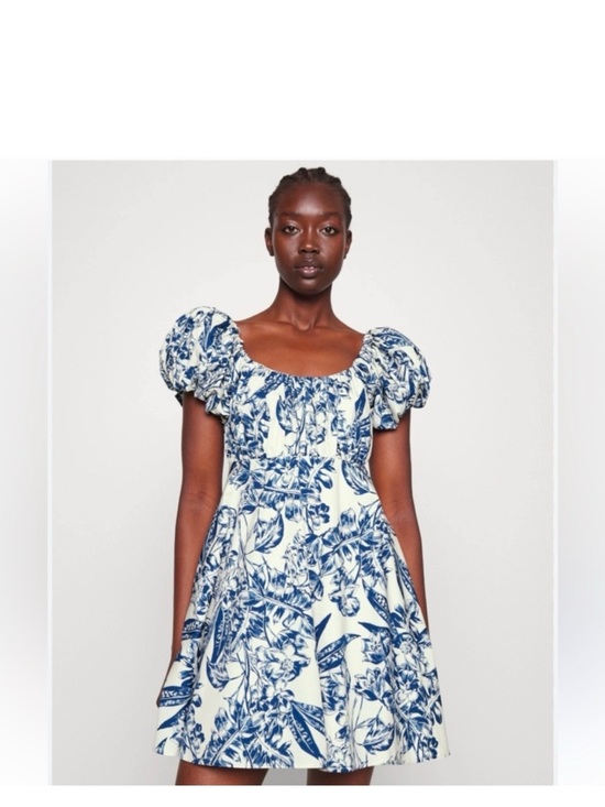 Abercrombie & Fitch Dresses & Skirts - Abercrombie Women’s Blue Floral Puff-Sleeve Dress